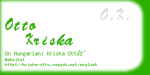 otto kriska business card